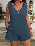 Conjunto Com Alça Laço Plus Size - Allane lojasoeconomia Azul G 