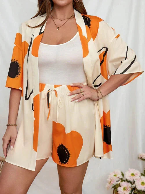 Conjunto de Quimono e Shorts Plus Size - Louise lojasoeconomia 