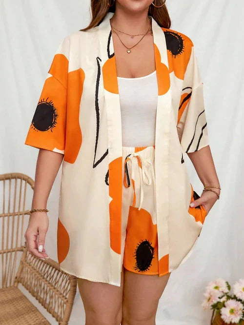 Conjunto de Quimono e Shorts Plus Size - Louise lojasoeconomia 