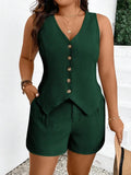 Conjunto Texturizado Plus Size - Eleanor lojasoeconomia Verde G 