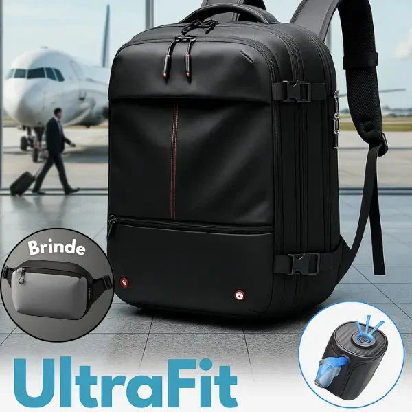 Mochila de Viagens com Compressor Portátil - UltraFit + BRINDE EXCLUSIVO Loja Online 