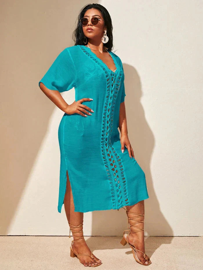 Saída De Praia Plus Size - Anastasia lojasoeconomia Azul G 