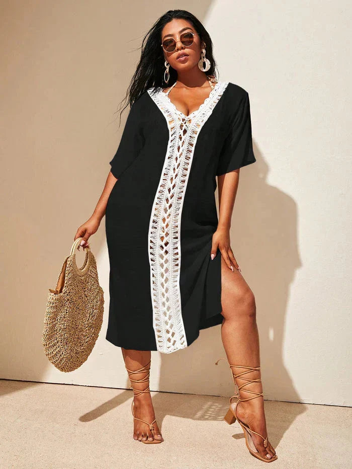 Saída De Praia Plus Size - Anastasia lojasoeconomia Preto G 