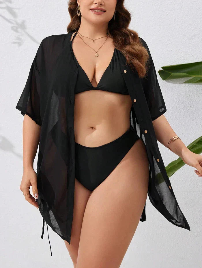 Saída de Praia Plus Size Camisa - Daisy lojasoeconomia 