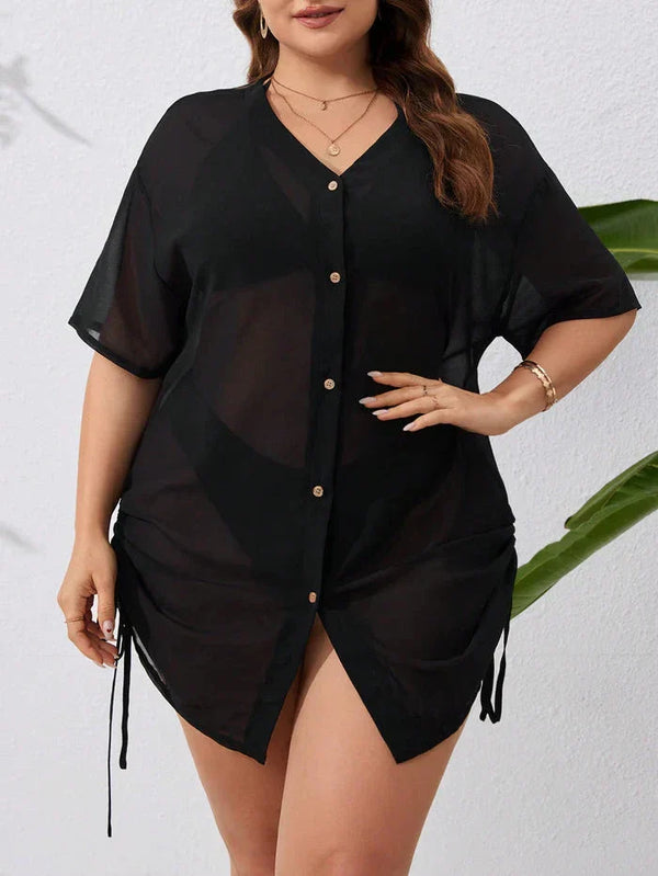 Saída de Praia Plus Size Camisa - Daisy lojasoeconomia 