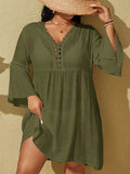 Saída de Praia Plus Size - Lizze lojasoeconomia Verde Musgo G 