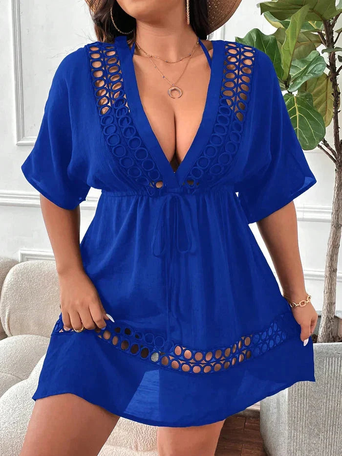Saída de Praia Plus Size - Richelle lojasoeconomia Azul G 