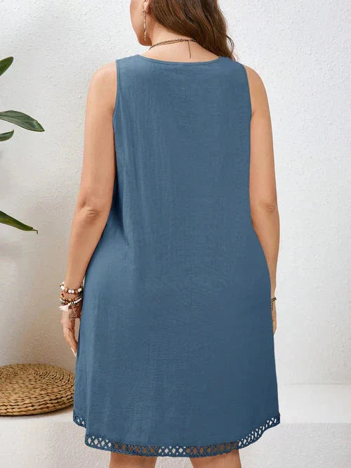 Vestido Algodão com Bordado Vazado Plus Size - Katlyn lojasoeconomia 
