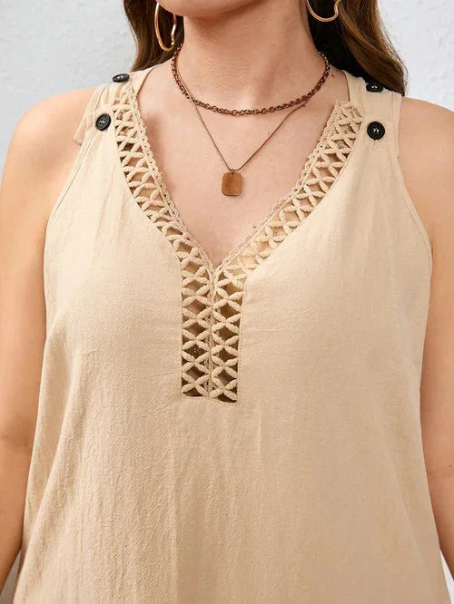 Vestido Algodão com Bordado Vazado Plus Size - Katlyn lojasoeconomia 