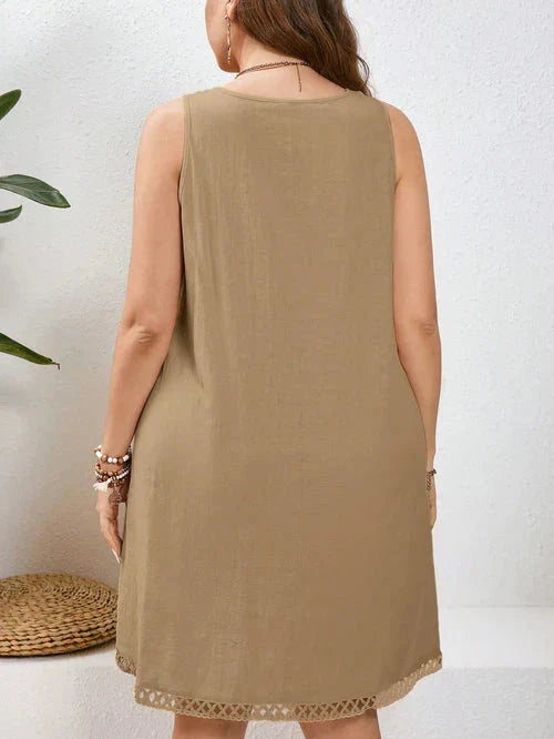 Vestido Algodão com Bordado Vazado Plus Size - Katlyn lojasoeconomia 