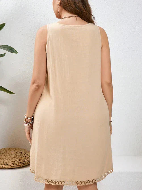 Vestido Algodão com Bordado Vazado Plus Size - Katlyn lojasoeconomia 