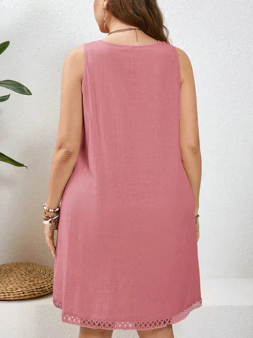 Vestido Algodão com Bordado Vazado Plus Size - Katlyn lojasoeconomia 