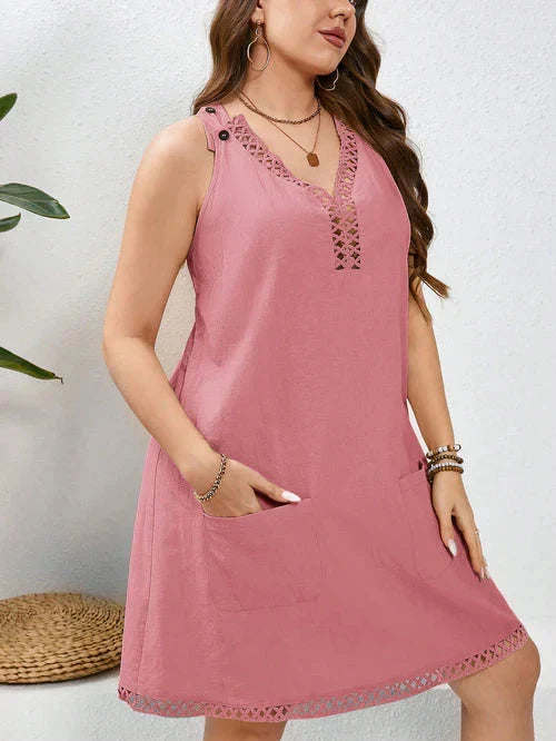 Vestido Algodão com Bordado Vazado Plus Size - Katlyn lojasoeconomia 