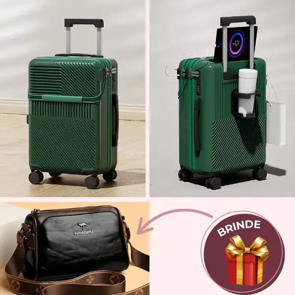 Mala de Viagem Versátil com Cadeado - Velutta + BRINDE EXCLUSIVO